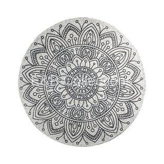 Alfombra Etnico Redonda Gris - Imagen 1