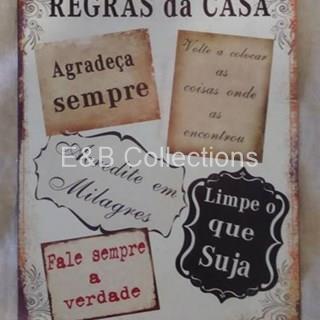 Cartel Vintage " Regras da Casa " . Deco , Retro - Imagen 1