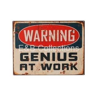 Cartel Vintage " Warning " - Imagen 1