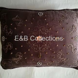 Cojín terciopelo Marrón - Imagen 2